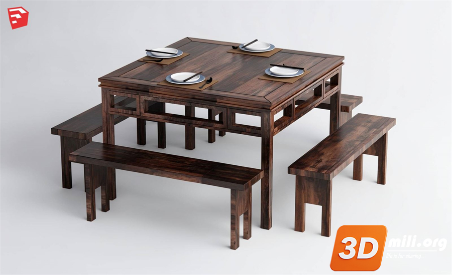 Dining Table Set Skp Files